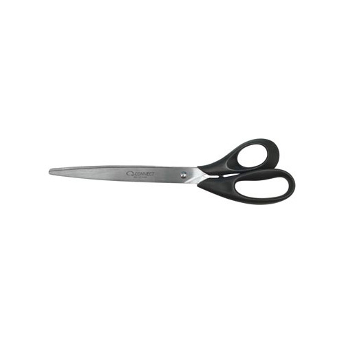 Q-CONNECT Q-CONNECT schaar, ft 25,5 cm, rechts, ronde punt, RVS, zwart, blister van 1 stuk
