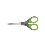 Q-CONNECT Q-CONNECT schaar Premium, ft 17 cm, rechts en links, scherpe punt, RVS, grijs/groen, blister van 1 stuk
