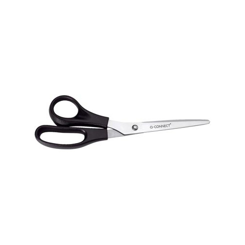 Q-CONNECT Q-CONNECT schaar Lefty, ft 21 cm, links, ronde punt, RVS, zwart, blister van 1 stuk