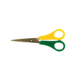 Bouhon Bouhon schaar, ft 14 cm, links, scherpe punt, RVS, geel/groen