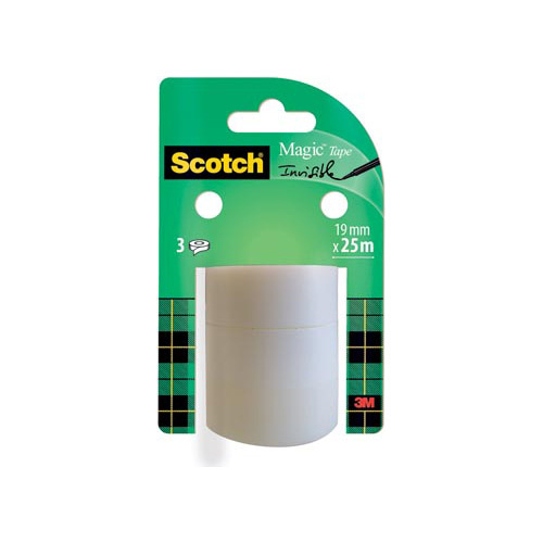 Scotch Scotch plakband Magic tape, 19 mm x 25 m, 3 rollen