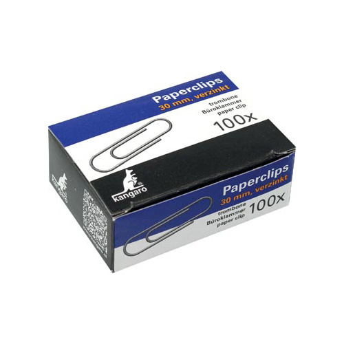Kangaro Kangaro papierklemmen 30 mm rond verzinkt, 100 st.