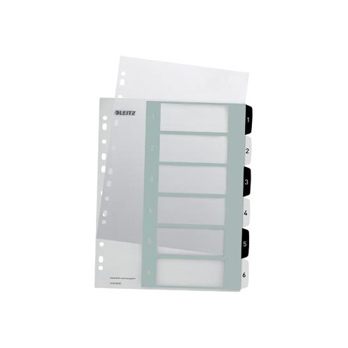 Leitz Leitz WOW printbare index, 6 tabs, zwart-wit