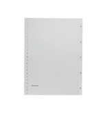 Pergamy Pergamy tabbladen, ft A4, 23-gaatsperforatie, grijze PP, set 1-5