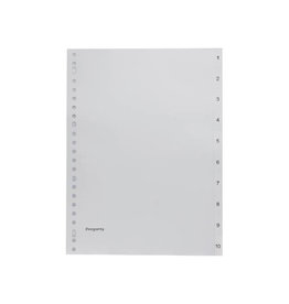 Pergamy Pergamy tabbladen, A4, 23-gaatsperforatie, set 1-10