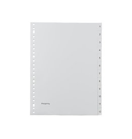 Pergamy Pergamy tabbladen, A4, 23-gaatsperforatie, set 1-12