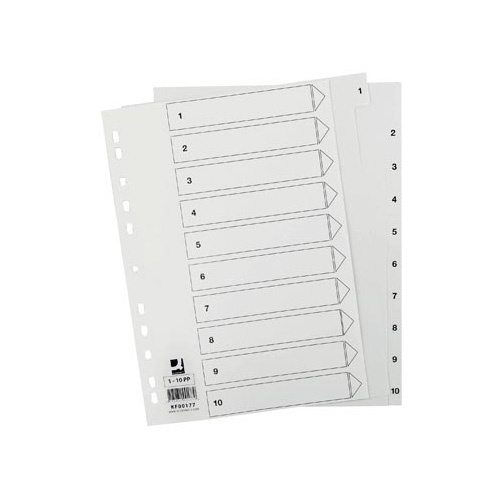 Q-CONNECT Q-Connect tabbladen set 1-10, met indexblad, ft A4, wit