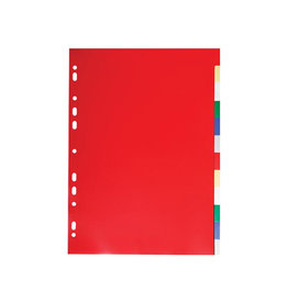 Exacompta Exacompta tabbladen voor ft A4, uit PP 12/100e, 12 tabs, geassorteerde kleuren