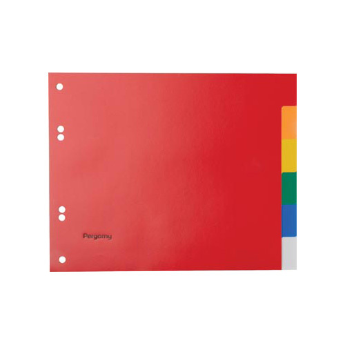 Pergamy Pergamy tabbladen, ft A5, 6-gaatsperforatie, PP, 6 tabs in geassorteerde kleuren