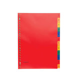 Pergamy Pergamy tabbladen, ft A4, 23-gaatsperforatie, PP, geassorteerde kleuren, set 1-12