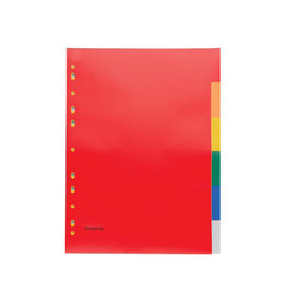 Pergamy Pergamy tabbladen, A4, 11-gaatsperforatie, 6 tabs