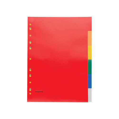 Pergamy Pergamy tabbladen, A4, 11-gaatsperforatie, 6 tabs