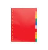 Pergamy Pergamy tabbladen, ft A4, 23-gaatsperforatie, PP, 10 tabs in geassorteerde kleuren