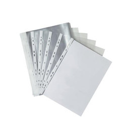Q-CONNECT Q-CONNECT geperforeerde showtas 11-gaatsperforatie, glashelder, 50 micron, pak van 100 stuks