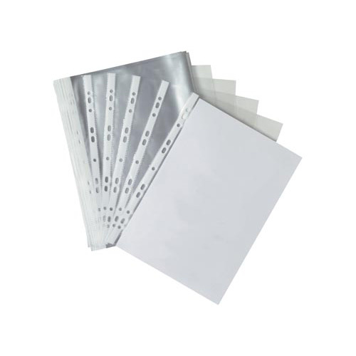 Q-CONNECT Q-CONNECT geperforeerde showtas 11-gaatsperforatie, glashelder, 50 micron, pak van 100 stuks