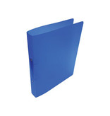Alpha ringmap, voor ft A4, uit PP, 2 ringen van 25 mm, transparant blauw