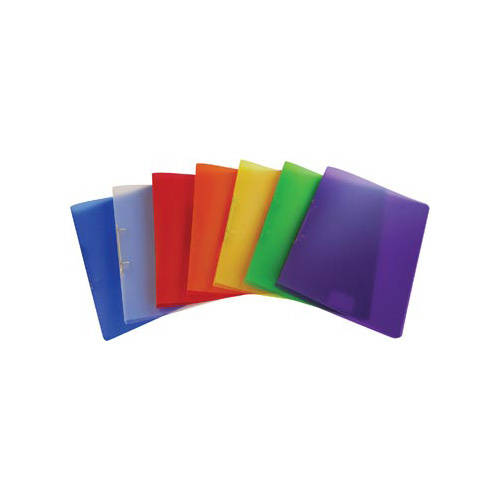 Alpha ringmap, voor ft A4, uit PP, 2 ringen van 16 mm, geassorteerde transparante kleuren