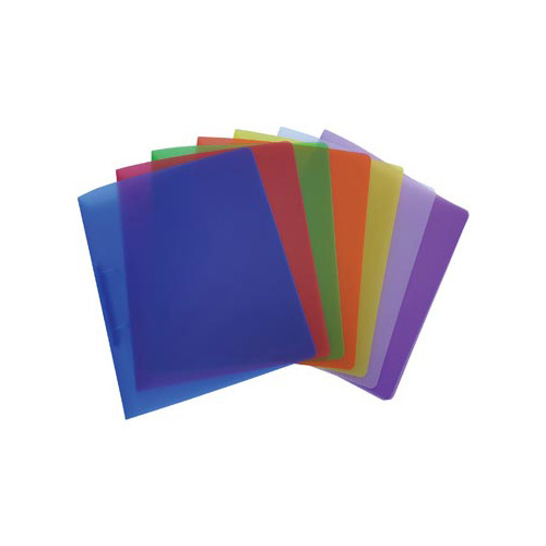 Alpha ringmap, voor ft A4, uit PP, 2 ringen van 25 mm, geassorteerde transparante kleuren