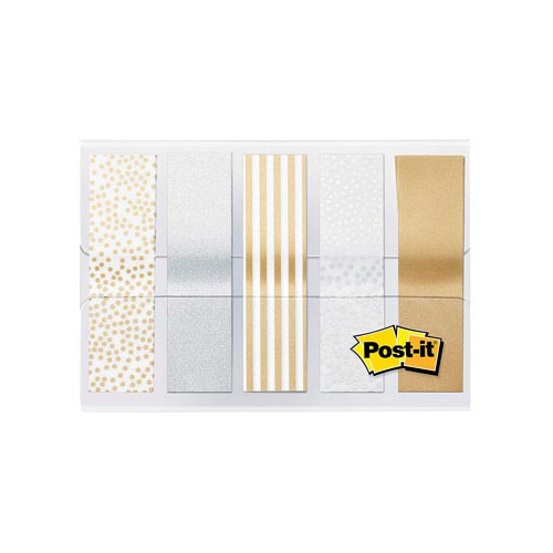 Post-it Post-it Index, Metallic Collection, ft 11,9 mm x 43,2mm, 5 x 20 stuks
