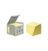 Post-it Post-it Recycled notes, 100 vel, ft 76 x 76 mm, geel, pak van 6 blokken
