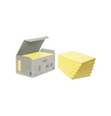 Post-it Recycled notes, 100 vel, ft 76 x 127 mm, geel, pak van 6 blokken