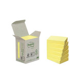 Post-it Recycled notes, 100 vel, ft 38 x 51 mm, geel, pak van 6 blokken