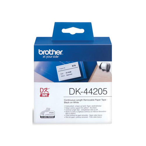 Brother Brother doorlopende labelrol voor QL, ft 62 mm x 30,48 m, papier, verwijderbaar