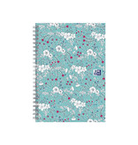 Oxford Oxford Floral hardcover spiraalschrift, B5, 60 vel, turkoois