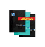 Oxford Oxford cursusblok voordeelpak van 3 stuks, geassorteerde kleuren, ft A4, 100 vel, gelijnd