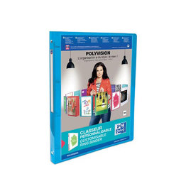 Oxford Oxford Polyvision ringmap, ft A4, uit PP, 4 O-ringen van 15 mm, rug van 2 cm, transparant blauw