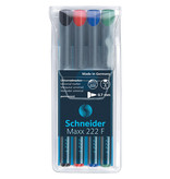 Schneider Schneider permanent marker Maxx 222, etui van 4 stuks in geassorteerde kleuren