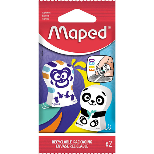 Maped Maped gum Ergo Fun, blister met 2 stuks