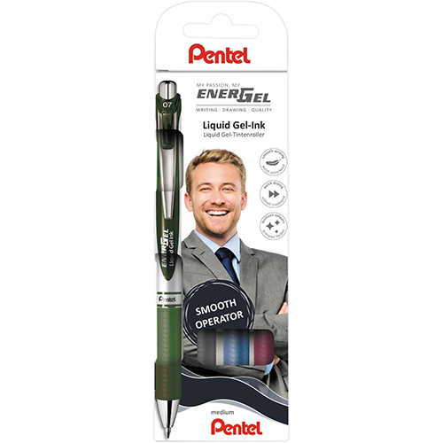 Pentel Pentel Roller Energel RT BL77, etui met 4 stuks, assorti