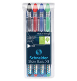 Schneider Schneider balpen Slider Basic, extra breed, geassorteerde kleuren, etui van 3 + 1 gratis