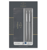 Parker Parker Jotter giftbox duoset, balpen en vulpotlood zilver CT