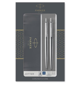 Parker Parker Jotter giftbox duoset, balpen en vulpotlood zilver CT