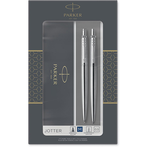 Parker Parker Jotter giftbox duoset, balpen en vulpotlood zilver CT