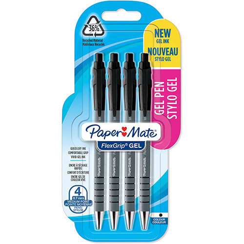 Paper Mate Paper Mate balpen Flexgrip Gel, blister van 4 stuks, zwart