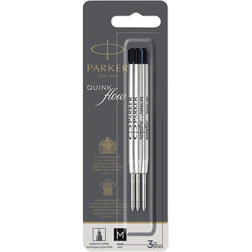 Parker Parker Quinkflow vulling voor medium, zwart, 3 st.