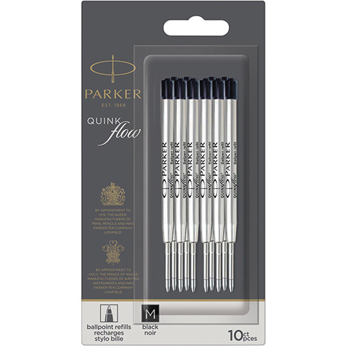 Parker Parker Quinkflow vulling voor balpen, medium, zwart, blister met 10 stuks