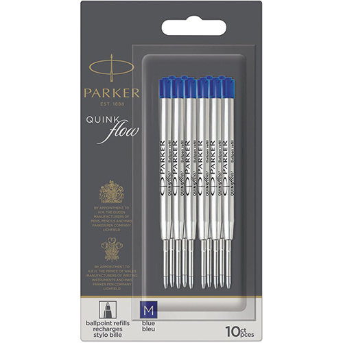 Parker Parker Quinkflow vulling voor balpen, medium, blauw, blister met 10 stuks
