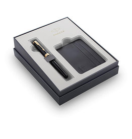 Parker Parker giftbox Sonnet vulpen + kaarthouder, zwart GT