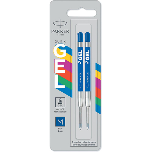 Parker Parker gelvulling voor balpen medium, 0,7 mm, blauw, 2 st.