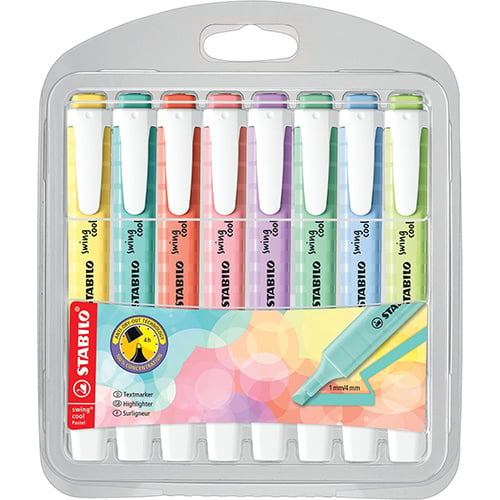 Stabilo STABILO swing cool pastel markeerstift, etui van 8 st.