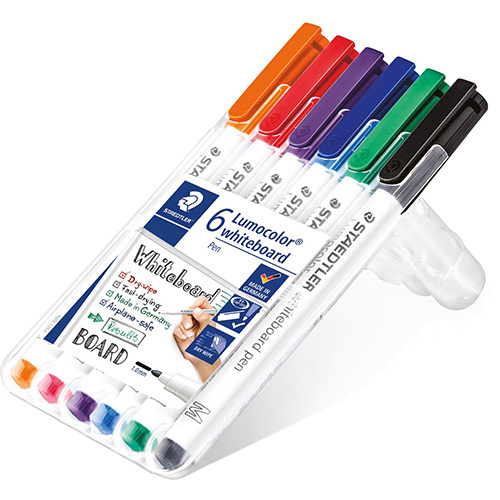 Staedtler Staedtler whiteboard pen Lumocolor Pen, opstelbare box 6 st.