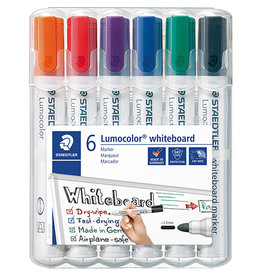 Staedtler Staedtler Lumocolor whiteboardmarker etui van 6 stuks in geassorteerde kleuren