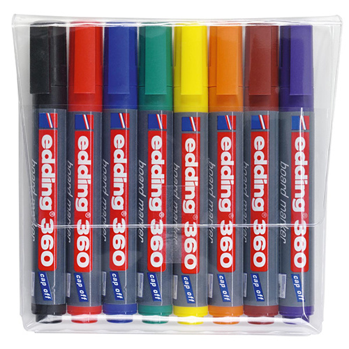 Edding edding whiteboardmarker 360, etui met 8 stuks in geassorteerde kleuren