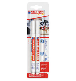 Edding Edding Krijtmarker e-4085, ronde punt van 1-2 mm, 2 st., wit