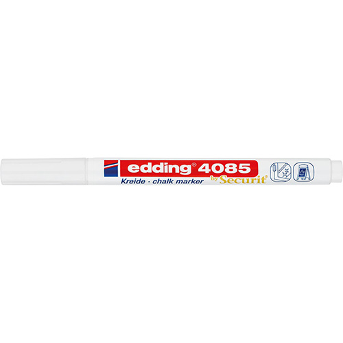 Edding Edding Krijtmarker e-4085, ronde punt van 1 - 2 mm, wit