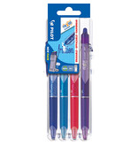 Pilot Pilot intrekbare roller FriXion Ball Clicker 2 Go, medium punt, 0,7 mm, blister met 4 stuks